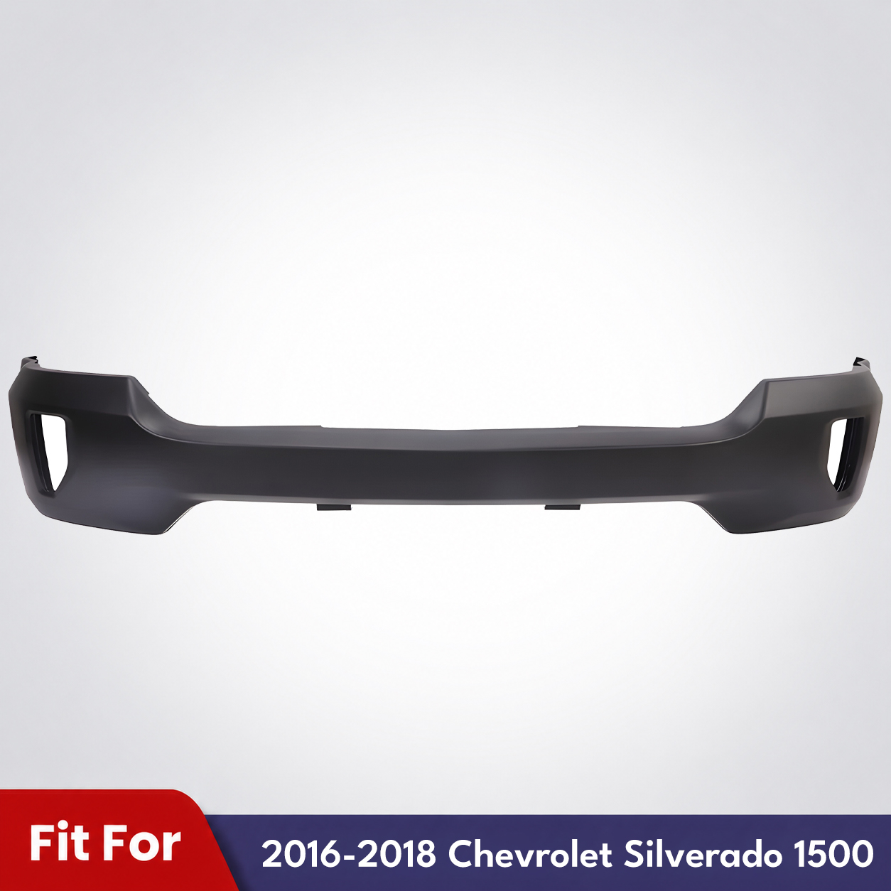 1-Piece Front Bumper Primed w/ Fog Lamps For 2016-2018 Chevrolet Silverado 1500