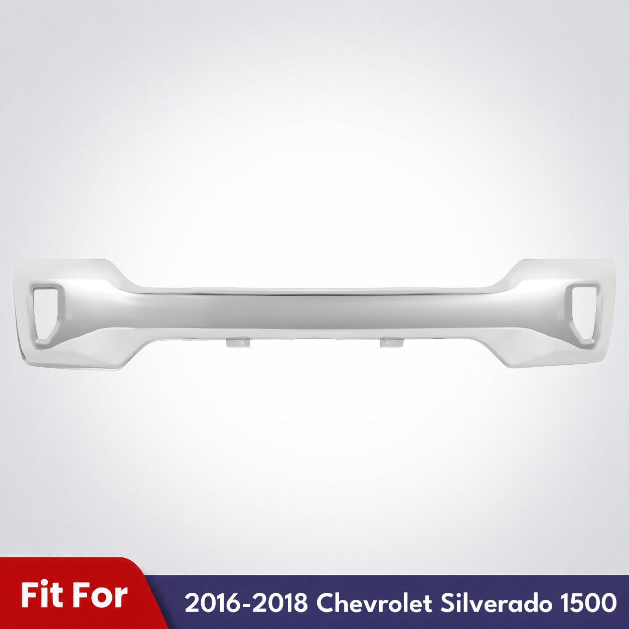 1-Piece Front Bumper Chrome w/ Fog Lamps For 2016 Chevrolet Silverado 1500